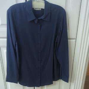 Orvis Women's's Navy Blue Silk Blouse